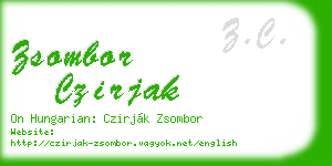 zsombor czirjak business card